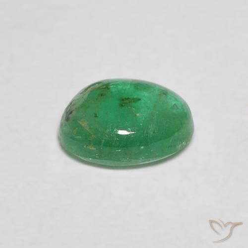 Émeraude vert naturelle coupe ovale, 0,37 ct, transparent