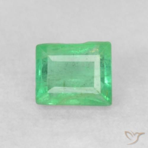 0.18ct Naturel Vert trèfle léger Émeraude, Baquette, VS