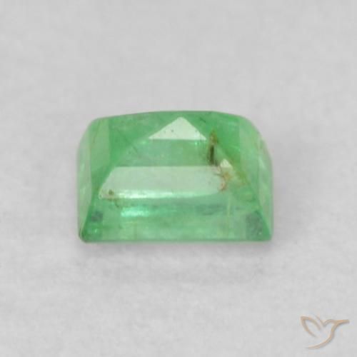 Émeraude Vert trèfle léger naturelle Baquette, 0.16 ct, VS-SI