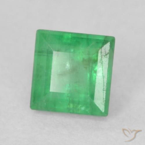 Émeraude Vert moyen naturelle Carré, 0.24 ct, I1
