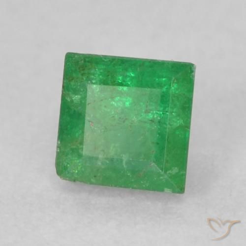 Émeraude Vert moyen naturelle Carré, 0.23 ct, I1