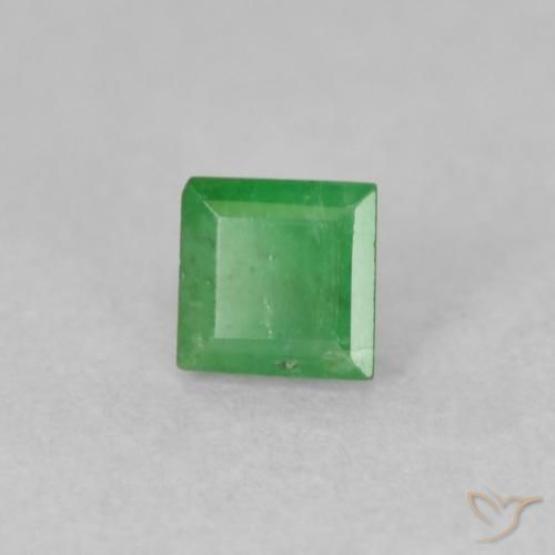 Émeraude Vert trèfle naturelle Carré, 0.22 ct, I1