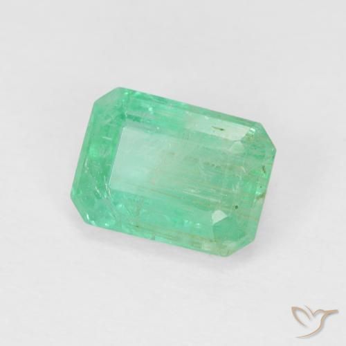 Émeraude Vert clair naturelle Octogone / coupe Émeraude, 1.27 ct, SI