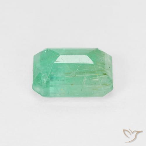 Émeraude Vert clair naturelle Octogone / coupe Émeraude, 1.27 ct, SI