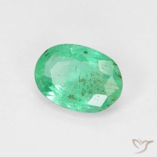 Émeraude Vert moyen naturelle ovale, 0.76 ct, VS-SI