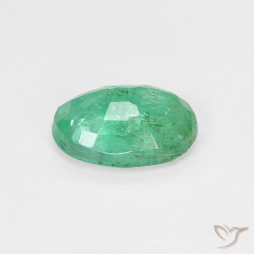 Émeraude Vert moyen naturelle ovale, 0.76 ct, VS-SI