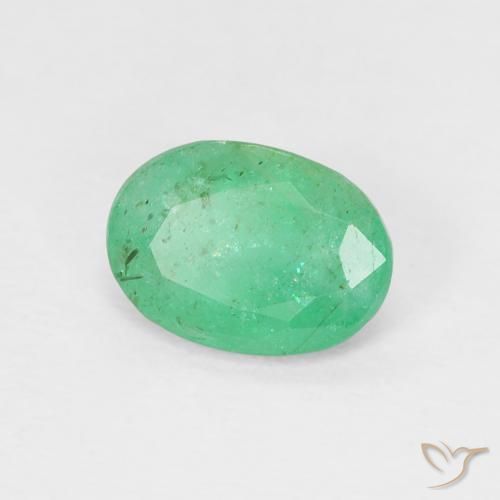 Émeraude Vert moyen naturelle ovale, 0.76 ct, VS-SI