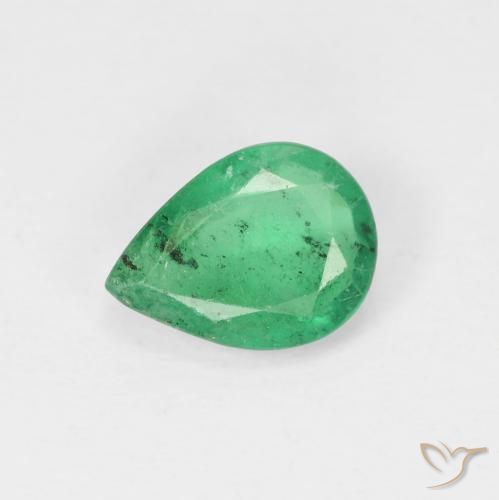 1.03ct Naturel Vert moyen Émeraude, En forme de poire, VS-SI