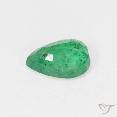Émeraude Vert moyen naturelle En forme de poire, 1.03 ct, VS-SI