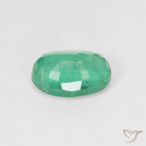 Émeraude Vert moyen naturelle ovale, 1.28 ct, VS-SI