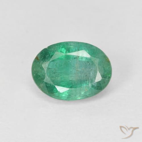 0.86ct Naturel Vert clair moyen Émeraude, ovale, SI