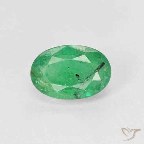 0.58ct Naturel Vert clair Émeraude, ovale, VS-SI