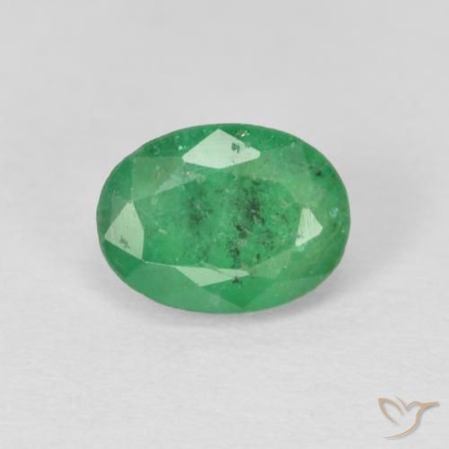 0.80ct Naturel Vert jaunâtre Émeraude, ovale, SI