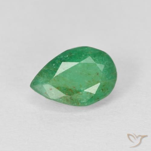 0.73ct Naturel Vert moyen Émeraude, En forme de poire, SI