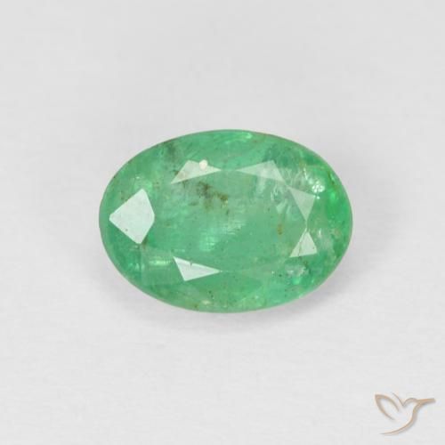 Émeraude Vert moyen naturelle ovale, 0.79 ct, SI