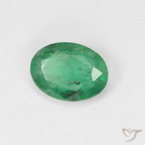 Émeraude Vert chaud naturelle ovale, 0.60 ct, SI