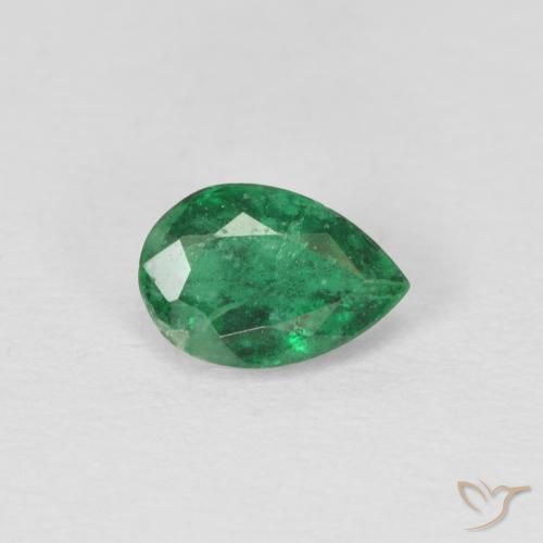 0.46ct Naturel Forêt verte Émeraude, En forme de poire, SI
