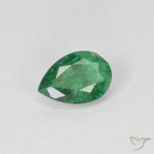 Émeraude Forêt verte naturelle En forme de poire, 0.46 ct, SI
