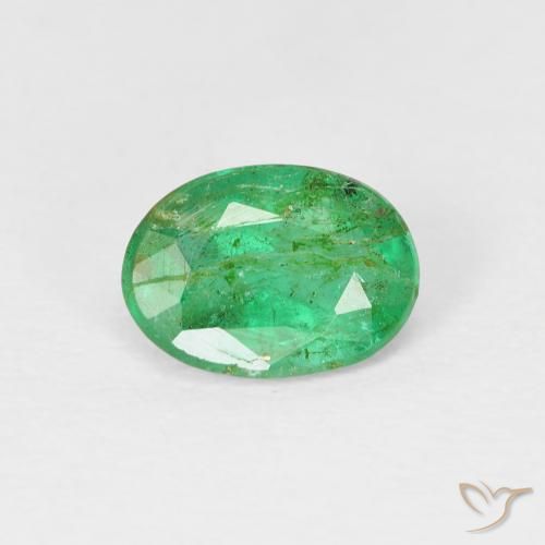 0.69ct Naturel Vert jaunâtre Émeraude, ovale, SI