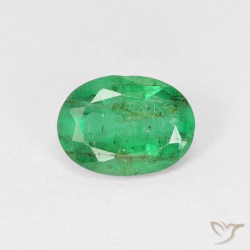 0.78ct Naturel Vert moyen Émeraude, ovale, SI
