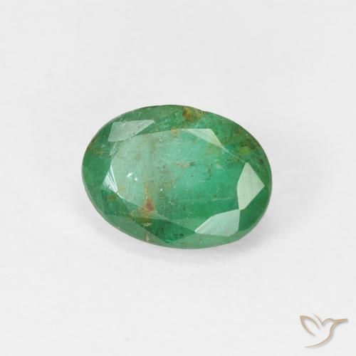 Émeraude Vert moyen naturelle ovale, 0.83 ct, SI