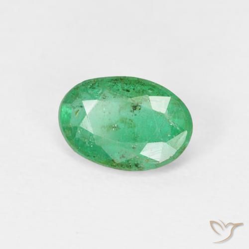 Émeraude Vert clair naturelle ovale, 0.66 ct, SI