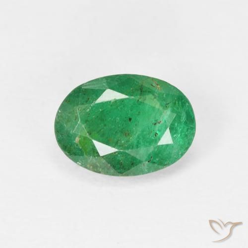0.95ct Naturel Vert moyen Émeraude, ovale, SI