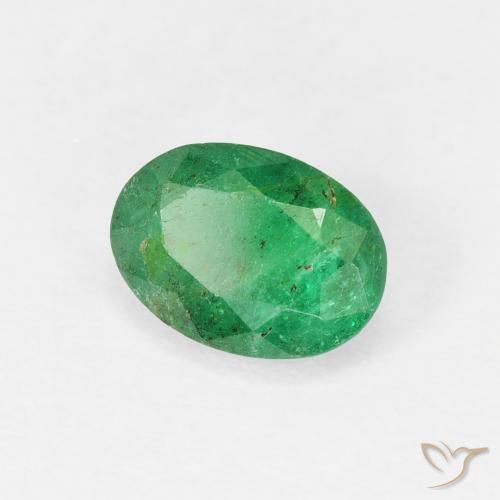 Émeraude Vert moyen naturelle ovale, 0.95 ct, SI