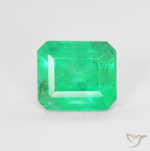 Émeraude Vert clair naturelle Taille émeraude, 0.63 ct, VS-SI