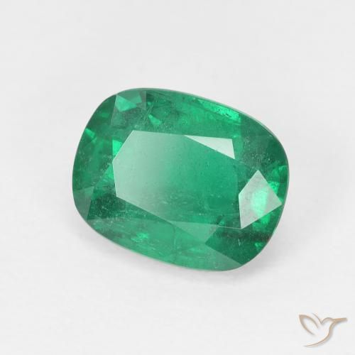 Émeraude Vert frais naturelle Coussin, 2.24 ct, VS