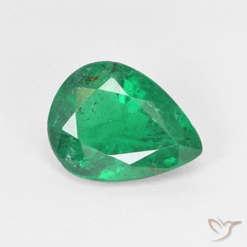 1.70ct Naturel Vert foncé Émeraude, En forme de poire, VS