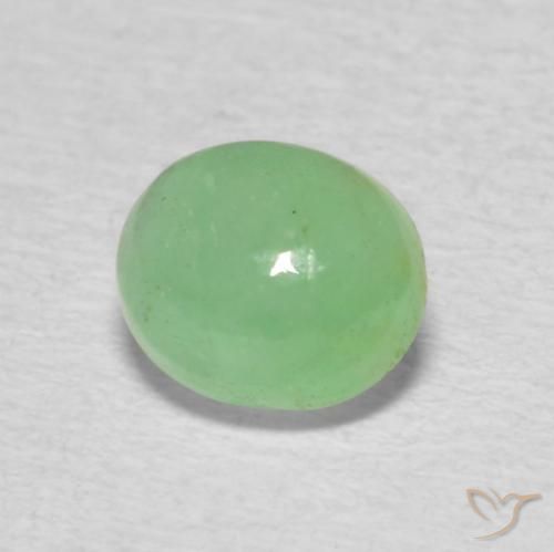 Émeraude Vert clair naturelle ovale, 0.65 ct, Translucide
