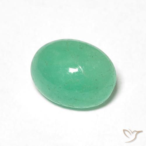 Émeraude Vert moyen naturelle ovale, 0.90 ct, Translucide
