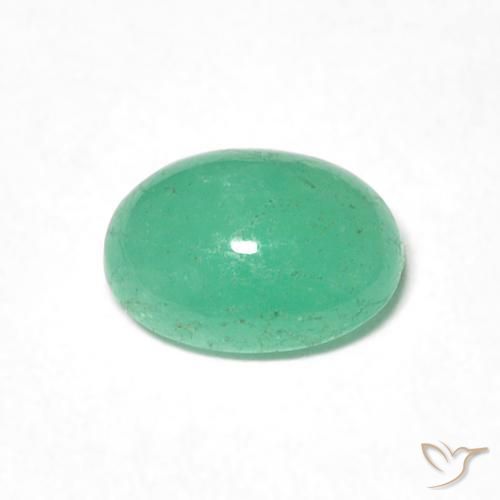 Émeraude Vert moyen naturelle ovale, 0.90 ct, Translucide