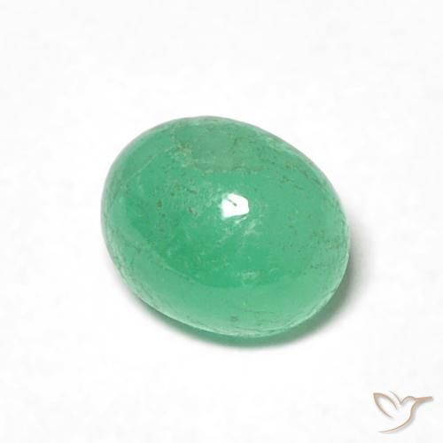Émeraude Vert pistache naturelle ovale, 0.48 ct, Translucide