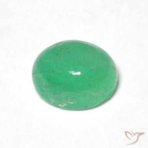 Émeraude Vert pistache naturelle ovale, 0.48 ct, Translucide