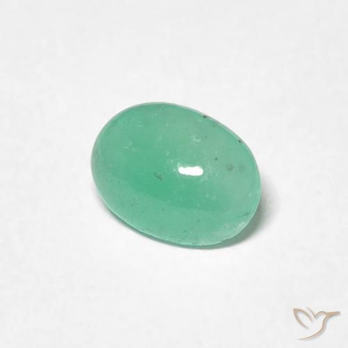 Émeraude Vert clair naturelle ovale, 0.58 ct, Translucide