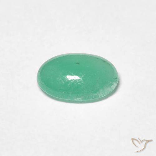 Émeraude Vert clair naturelle ovale, 0.58 ct, Translucide