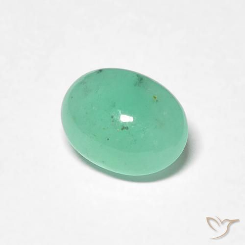 Émeraude Vert clair naturelle ovale, 0.77 ct, Translucide