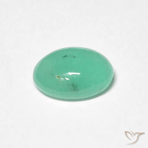 Émeraude Vert clair naturelle ovale, 0.77 ct, Translucide