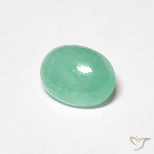 Émeraude Vert clair naturelle ovale, 0.71 ct, Translucide