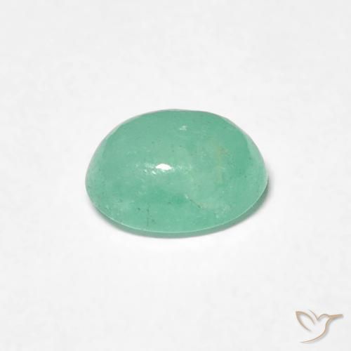 Émeraude Vert clair naturelle ovale, 0.71 ct, Translucide