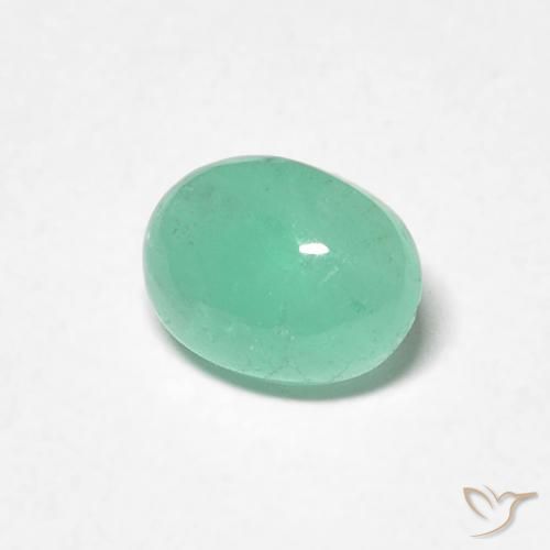 Émeraude Vert clair naturelle ovale, 0.82 ct, Translucide