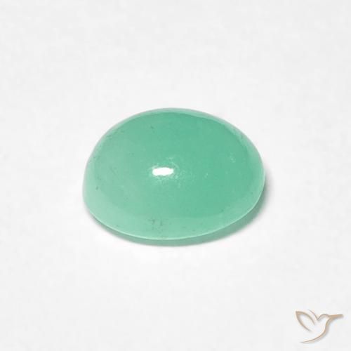 Émeraude Vert clair naturelle ovale, 0.62 ct, Translucide