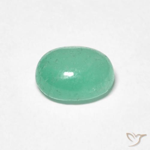 Émeraude Vert clair naturelle ovale, 0.89 ct, Translucide