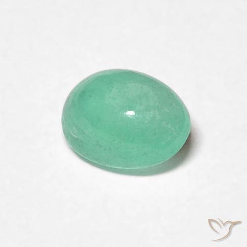 Émeraude Vert clair naturelle ovale, 0.40 ct, Translucide