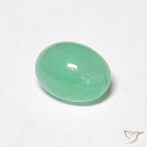 Émeraude Vert pistache naturelle ovale, 0.72 ct, Translucide