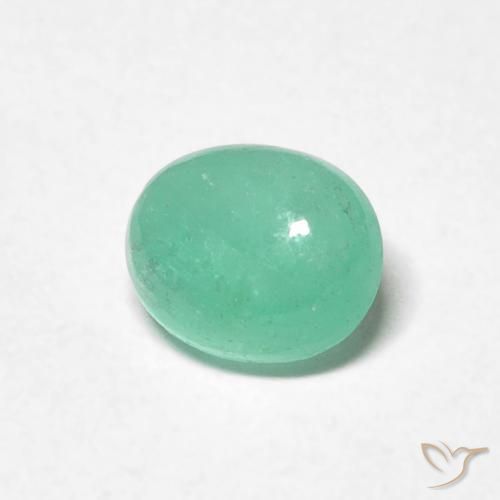 Émeraude Vert clair naturelle ovale, 0.82 ct, Translucide