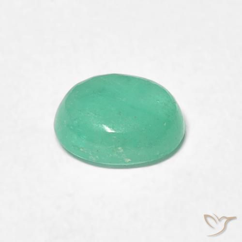 Émeraude Vert clair naturelle ovale, 0.82 ct, Translucide