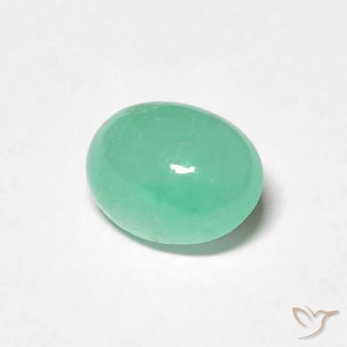 Émeraude Vert clair naturelle ovale, 0.74 ct, Translucide
